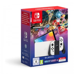 Bundle Consola Nintendo Switch (versão OLED) Branco + Jogo Mario Kart 8 Deluxe + 12 Meses Nintendo Switch Online