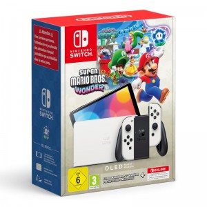 Consola Nintendo Switch OLED + Super Mario Bros. Wonder + Nintendo Switch Online