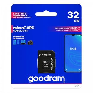 Cartão Memória Goodram C10 UHS-I microSDHC 32GB + Adaptador SD