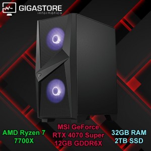 Desktop Gaming Ryzen 7 7700X RTX 4070 Super 32GB RAM 2TB SSD W11