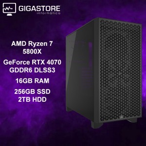 Desktop Gaming Ryzen 7 5800X RTX 4070 16GB RAM 256GB SSD + 2TB HDD W11