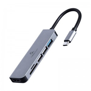 Adaptador Gembird USB-C 6-in-1 (Hub + HDMI + Leitor de Cartões)